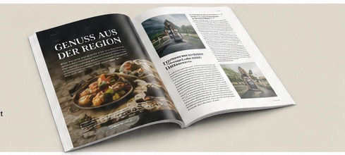 Aufgeschlagenes Magazin